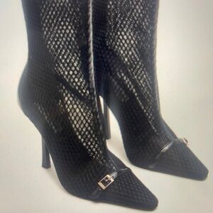 Steve Madden Ashlin Black Fishnet Boots SZ 7.5 Original $150.